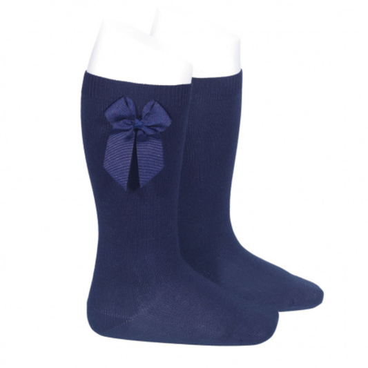Meias Altas com laço Cóndor - Azul Marinho
