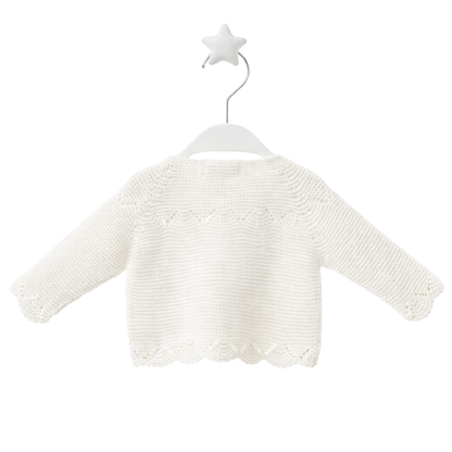 Casaco de Malha Bebé Branco Pérola - Micolino