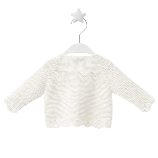 Casaco de Malha Bebé Branco Pérola - Micolino