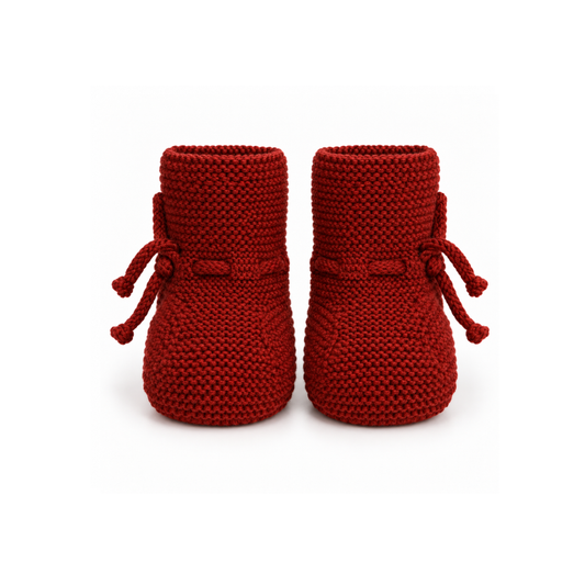 Botinhas de Bebé em Tricot Bordô- Sigar