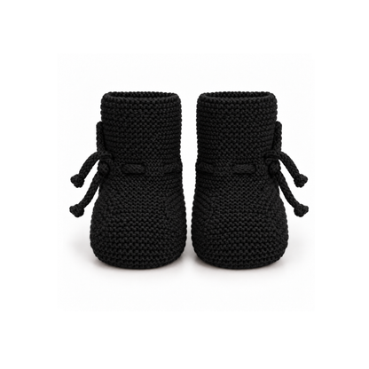 Botinhas de Bebé em Tricot Preto