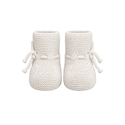 Botinhas de Bebé em Tricot Branco