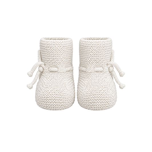 Botinhas de Bebé em Tricot Branco