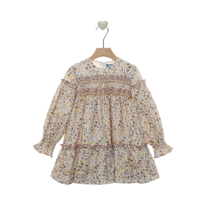 Vestido Menina Floral com Laço Vichy nas Costas - Marta Y Paula