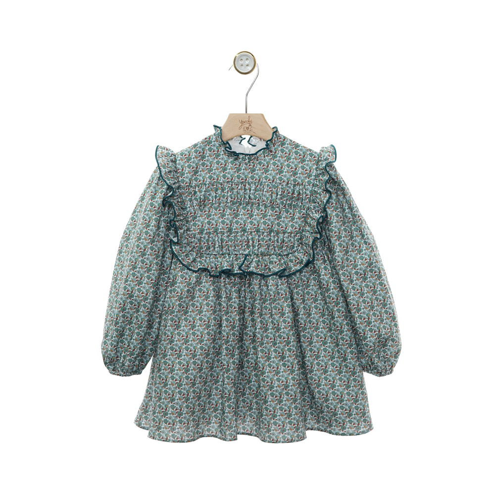 Vestido Floral com Folhos- Yoedu