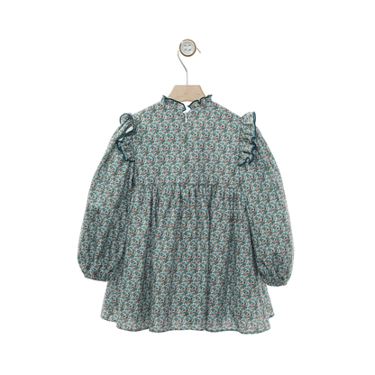 Vestido Floral com Folhos- Yoedu