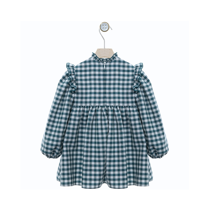 Vestido aos Quadrados com Folhos - Yoedu
