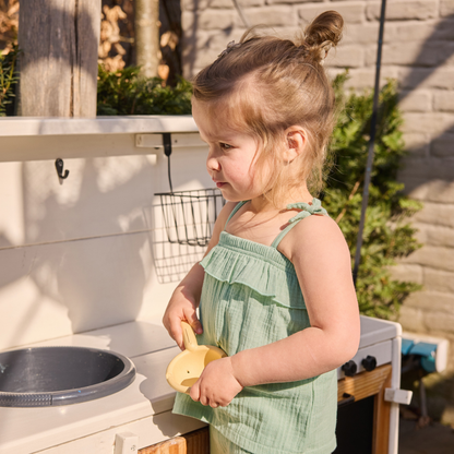 Conjunto 2 Peças Verde Menta – Top com Alças de Laço + Calças com Folho -Dirkje