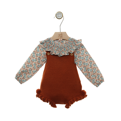 Conjunto Fofo de Malha com Gola Floral- Yoedu