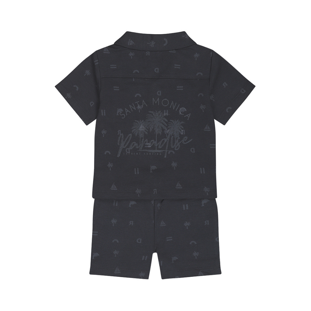 Conjunto Menino Azul Marinho – Camisa de Botões + Calções - Dirkje