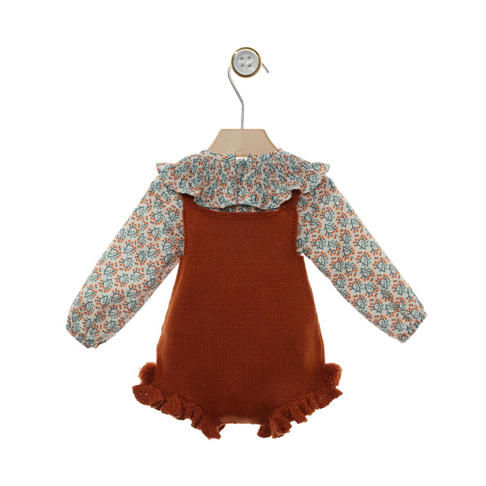 Conjunto Fofo de Malha com Gola Floral- Yoedu