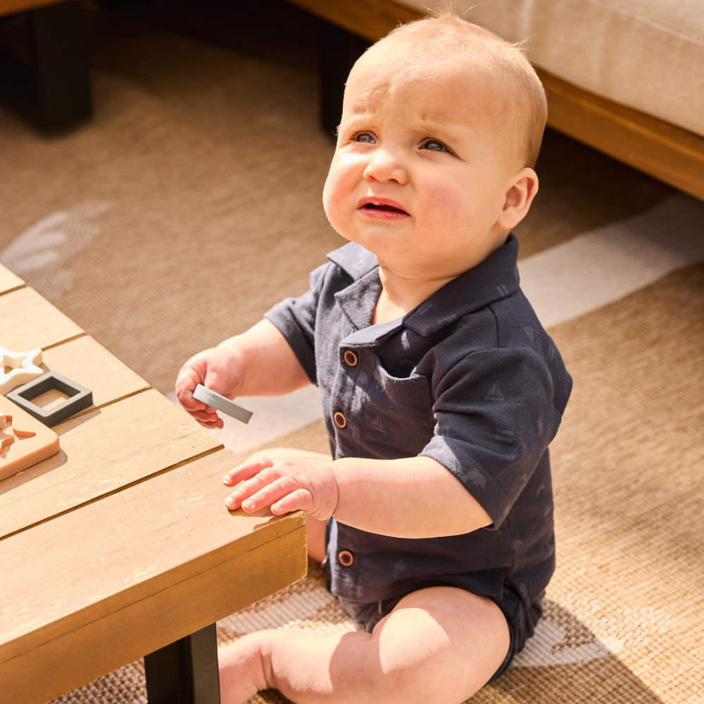 Conjunto Menino Azul Marinho – Camisa de Botões + Calções - Dirkje