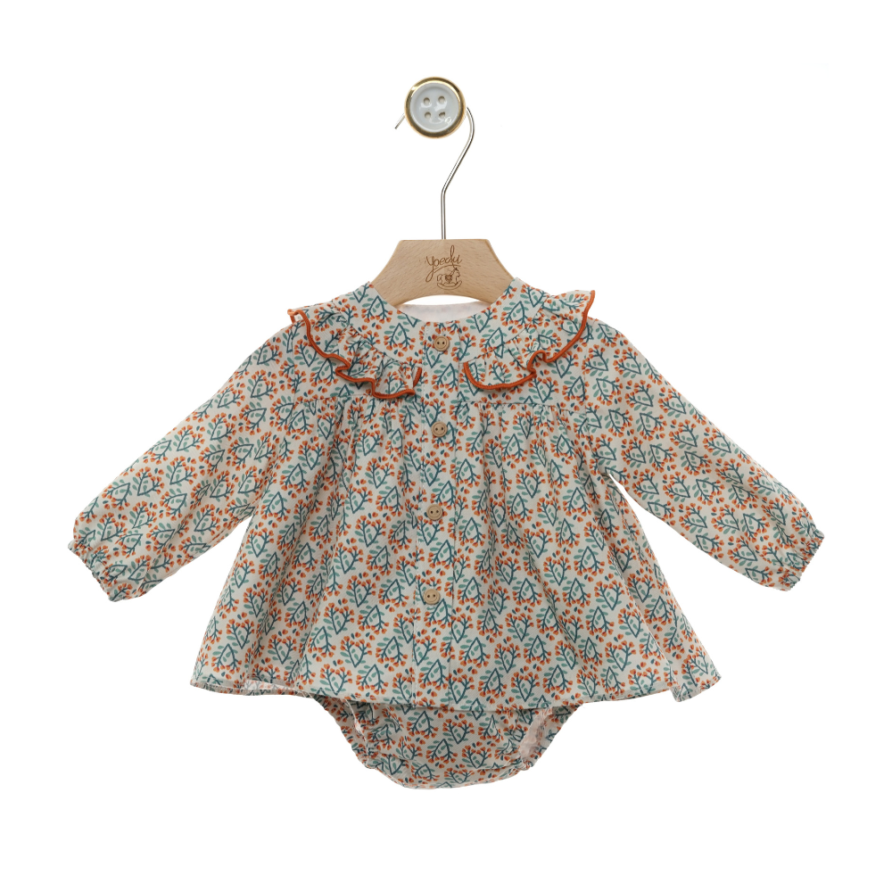 Conjunto Floral com Tapa-Fraldas - Yoedu