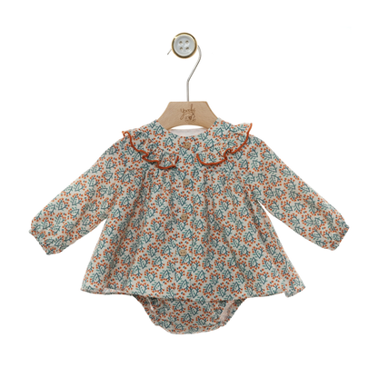 Conjunto Floral com Tapa-Fraldas - Yoedu