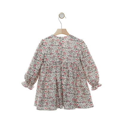 Vestido Floral com Folhos no Peito- Yoedu