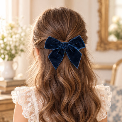 Laço de Cabelo em Veludo Azul-Marinho - Cóndor