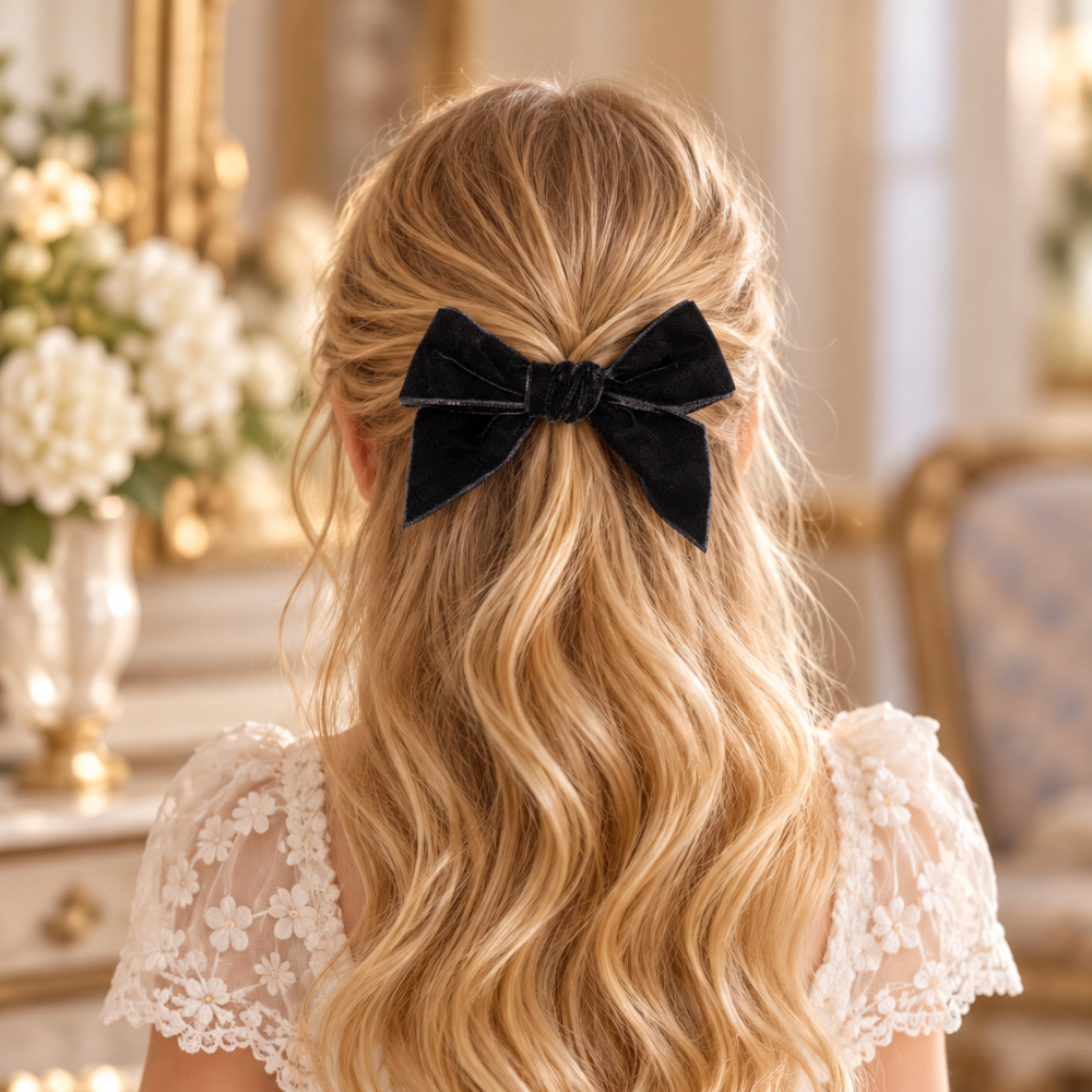 Laço de Cabelo em Veludo Preto - Cóndor