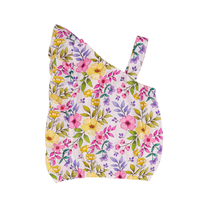 Top Assimétrico Floral para Menina - EMC