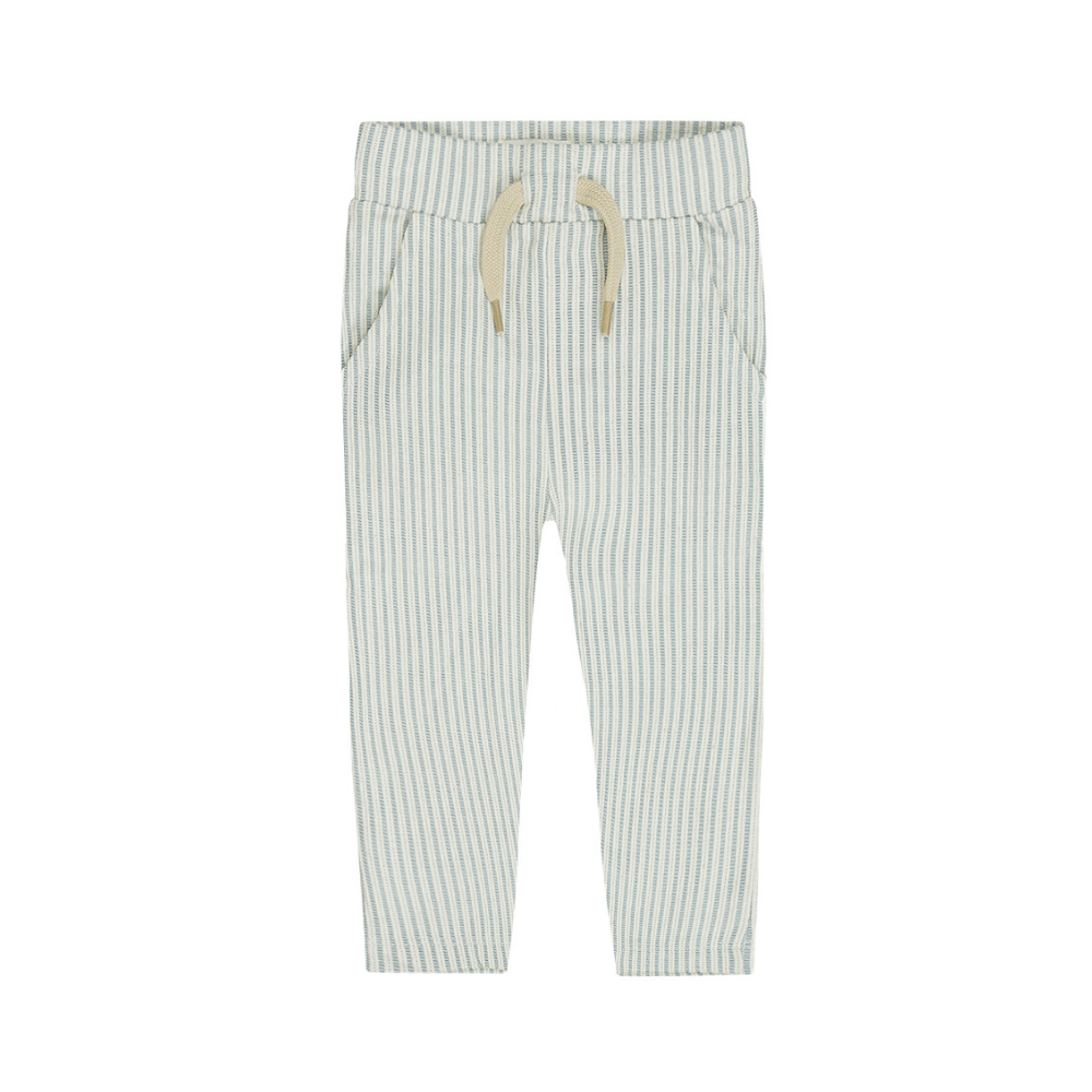 Calças Bebé Riscas Azul e Branco – Cintura com Cordão -Dirkje
