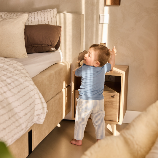 Calças Bebé Riscas Azul e Branco – Cintura com Cordão -Dirkje