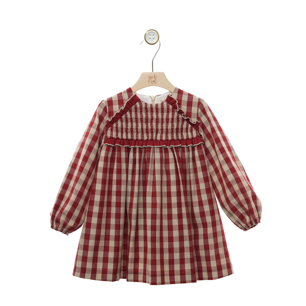 Vestido aos Quadrados com Peito Franzido- Yoedu