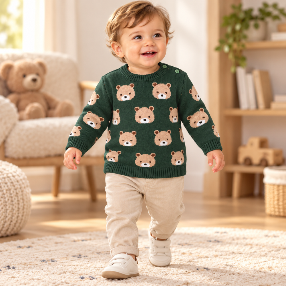 Camisola Bebé Verde com Ursinhos - EMC