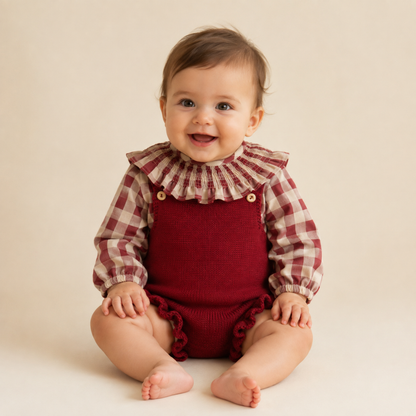 Conjunto Fofo de Malha com Blusa aos Quadrados - Yoedu