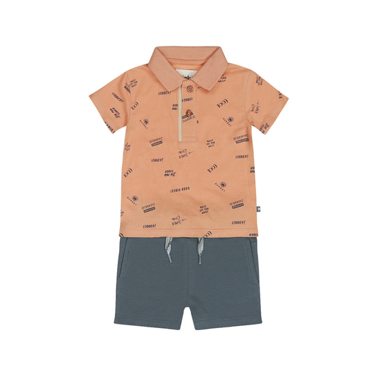 Conjunto Menino Coral e Azul–Dirkje