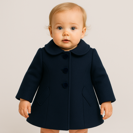 Casaco Clássico Infantil Azul-Marinho com Botões — Marta y Paula