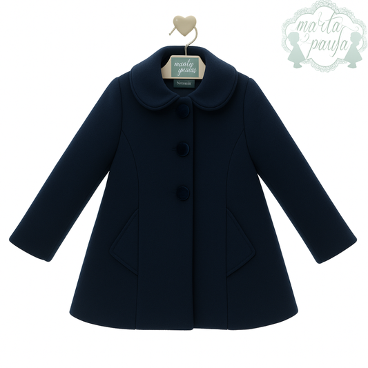 Casaco Clássico Infantil Azul-Marinho com Botões — Marta y Paula