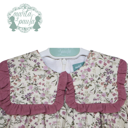 Conjunto bebé menina floral com tapa-fraldas - Marta y Paula