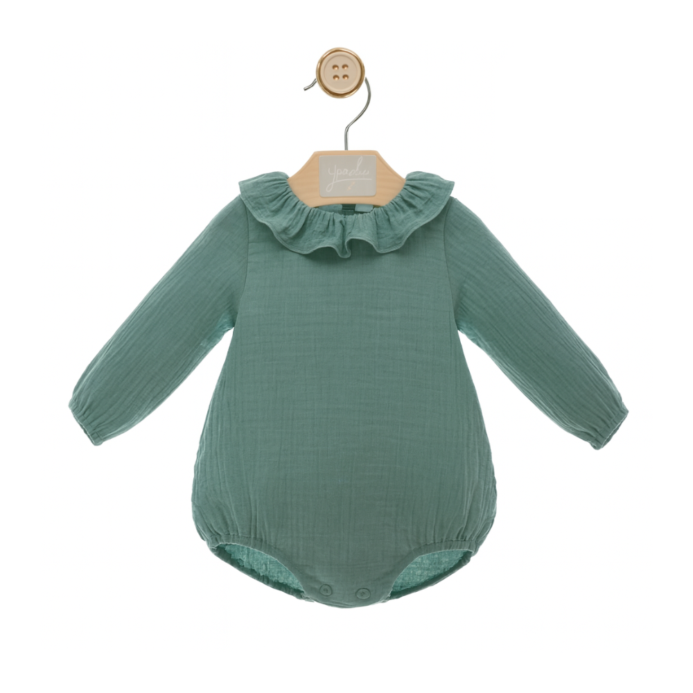 Fofo verde em algodão com gola para bebé - Yoedu