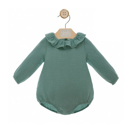 Fofo verde em algodão com gola para bebé - Yoedu