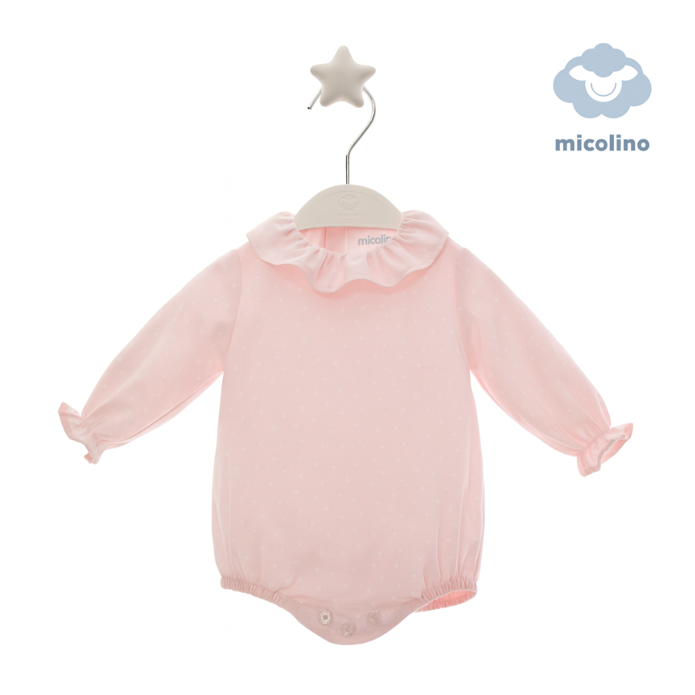 Fofo bebé rosa com bolas brancas - Micolino