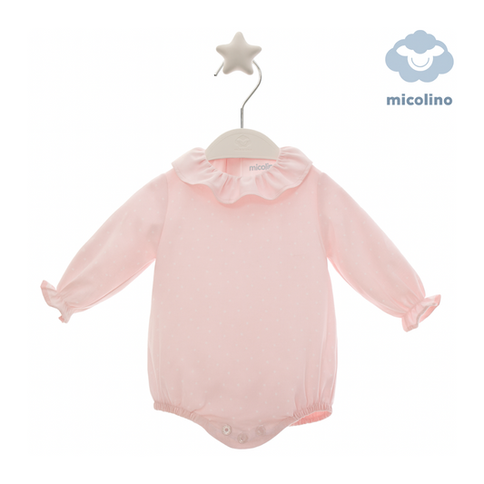 Fofo bebé rosa com bolas brancas - Micolino