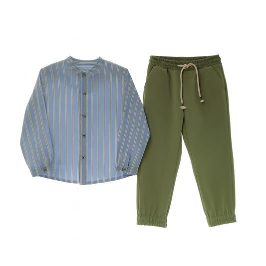 Conjunto menino calça e camisa "Lauren" - Marta y Paula