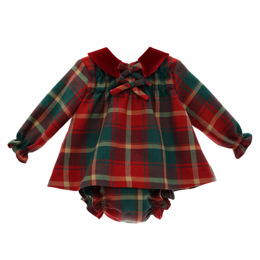 Conjunto vestido e tapa fraldas "Tartán" - Yoedu