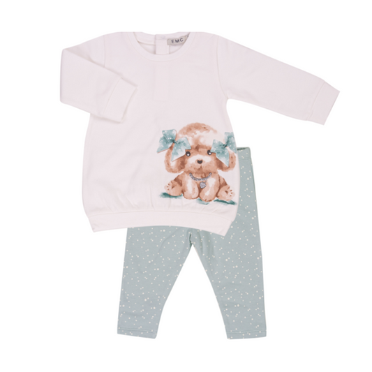 Conjunto de bebé com sweat e leggings verde água - EMC