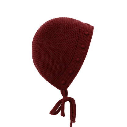 Touca de bebé em malha bordô - Marta y Paula