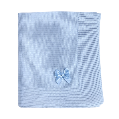 Manta de Malha Azul com Laço - Babydita