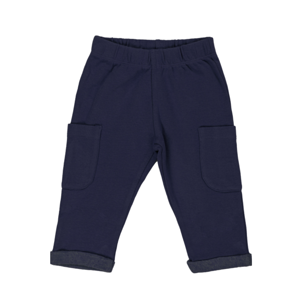 Calças de bebé azul marinho com bolsos laterais - EMC