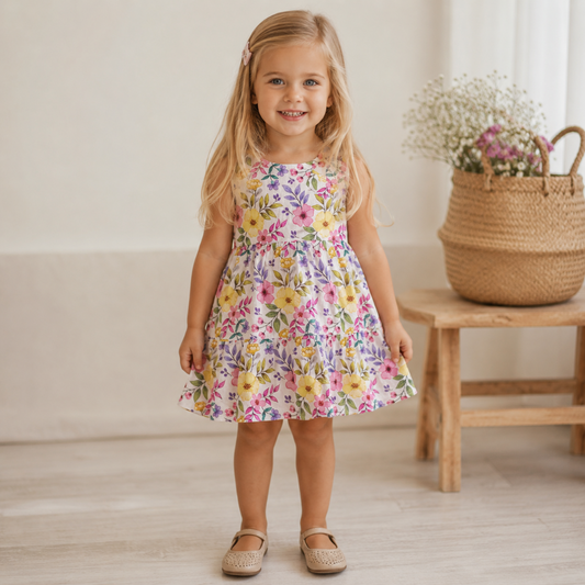 Vestido Floral Colorido para Menina - EMC