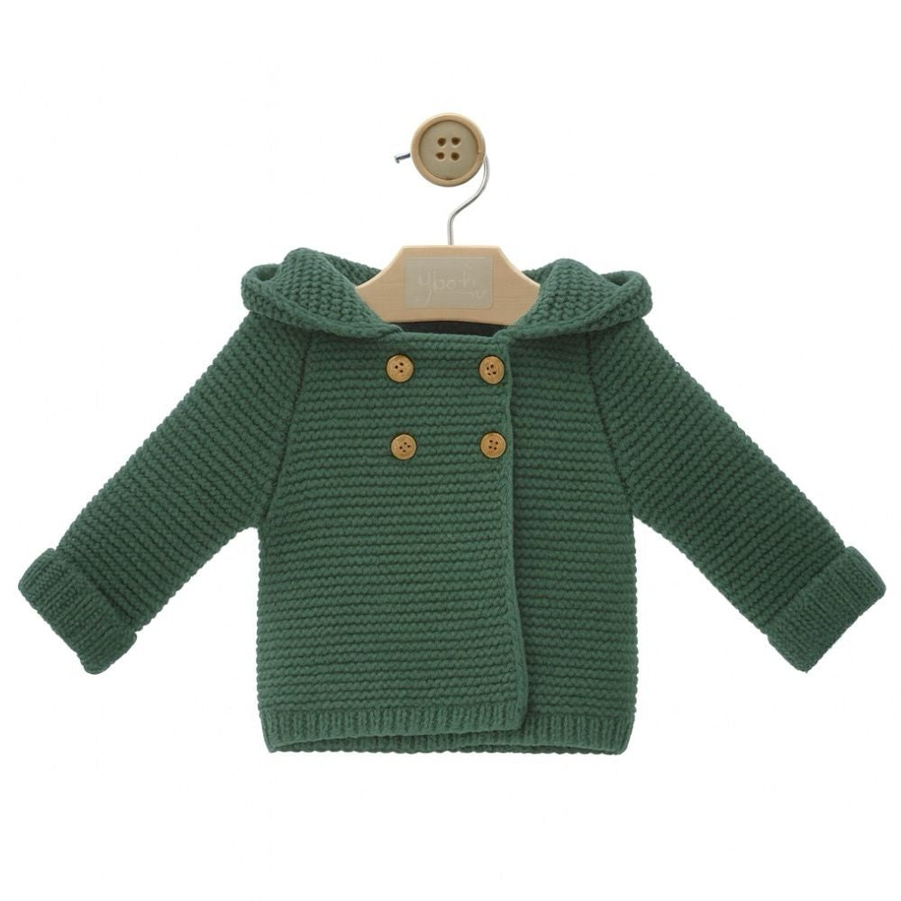 Casaco de malha verde com pompom  - Yoedu