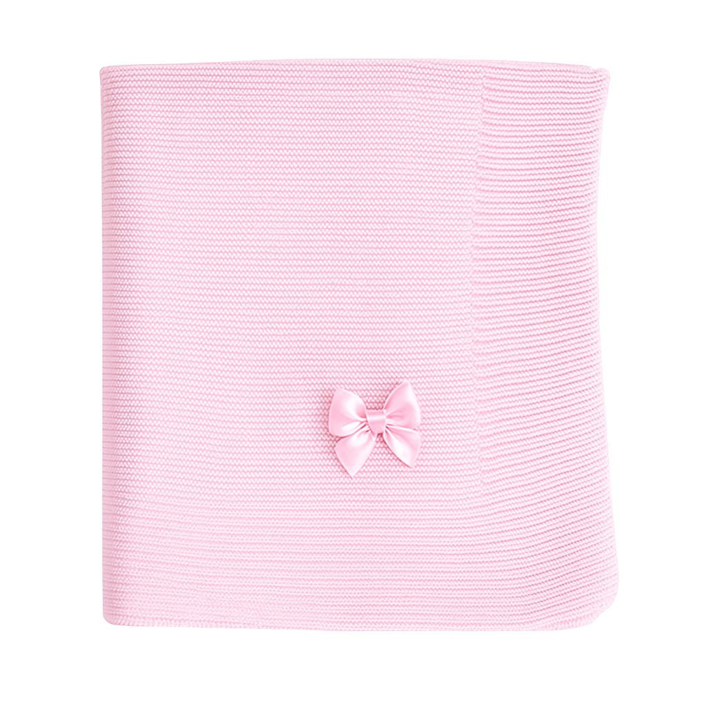 Manta de Malha Azul com Laço - Babydita